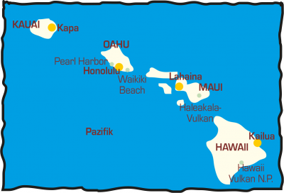 Tourverlauf Hawaii - Inselhüpfen in der Südsee - US BIKE TRAVEL