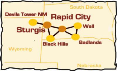 Tourverlauf - Semi-Guided STURGIS - Black Hills Rally - US BIKE TRAVEL