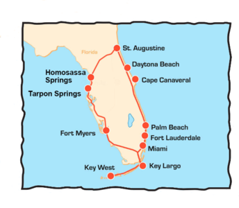 Tourverlauf Florida: The Sunsine State - US BIKE TRAVEL